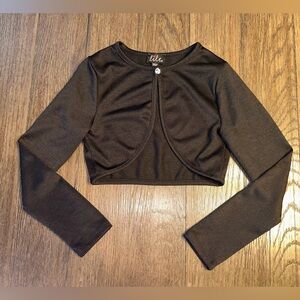 LIKE NEW Girls Size 8 Medium Lilt Brand Black Cardigan Shrug With Sparkly Button